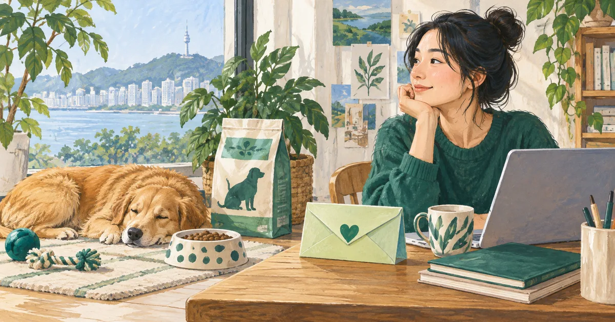 반려동물 사료와 별도 돌봄 비용 봉투를 구분한 모습